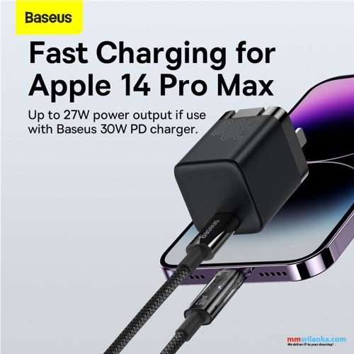 Baseus Explorer Series 2M 20W Auto Power-Off Fast Charging Data Cable Type-C to Lightning Black